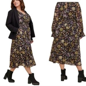 TORRID Maxi Floral Chiffon Lurex Dress